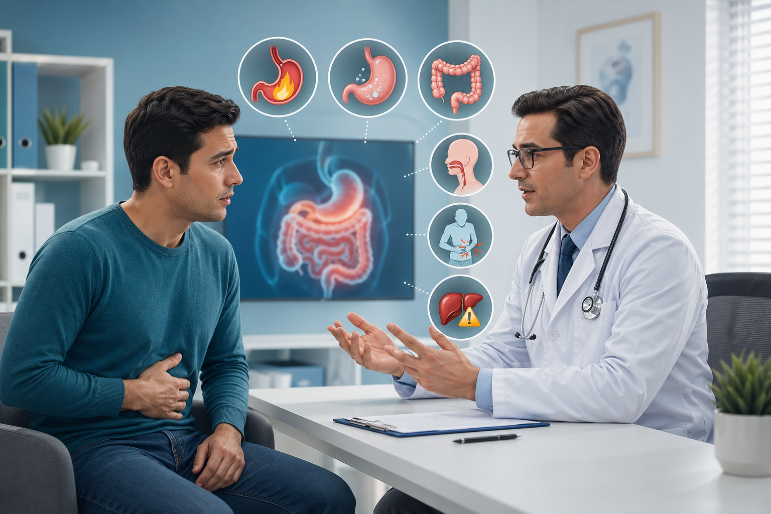Medical illustration for signs you should see a gastroenterologist